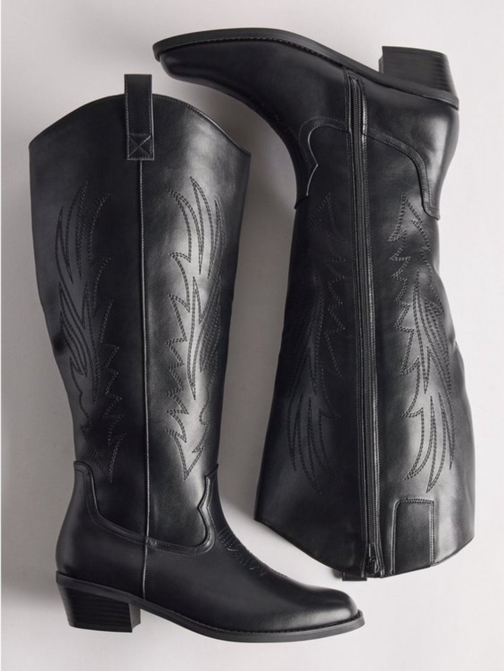 Women's Black Western Knee-High Boots